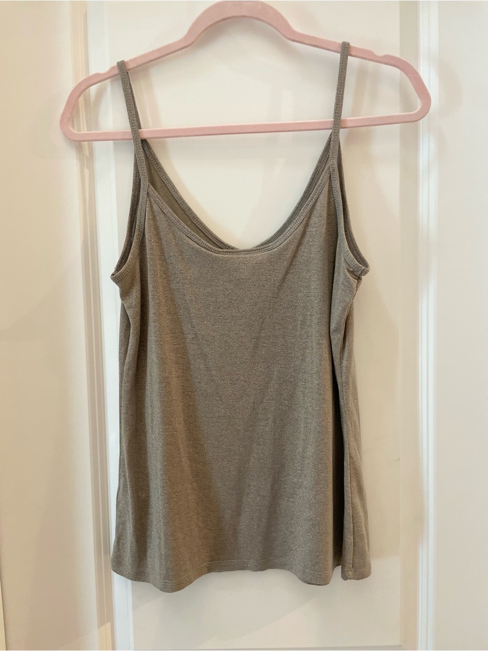 Jennifer Lopez Metallic Taupe V-Neck Spaghetti Strap Camisole - Picture 2 of 4